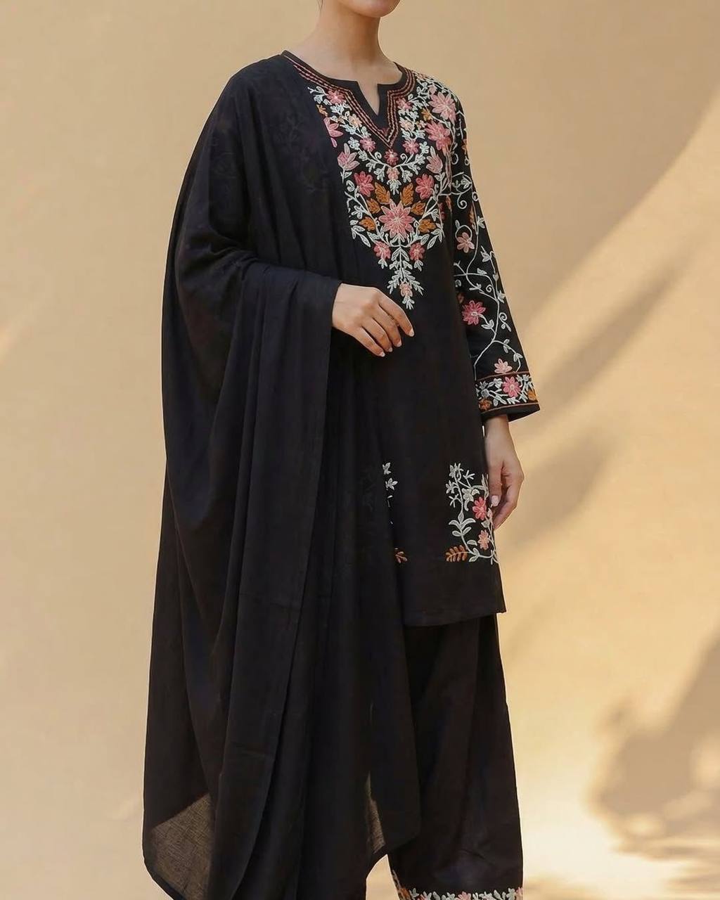 Ethereal Obsidian Floral Heritage Suit